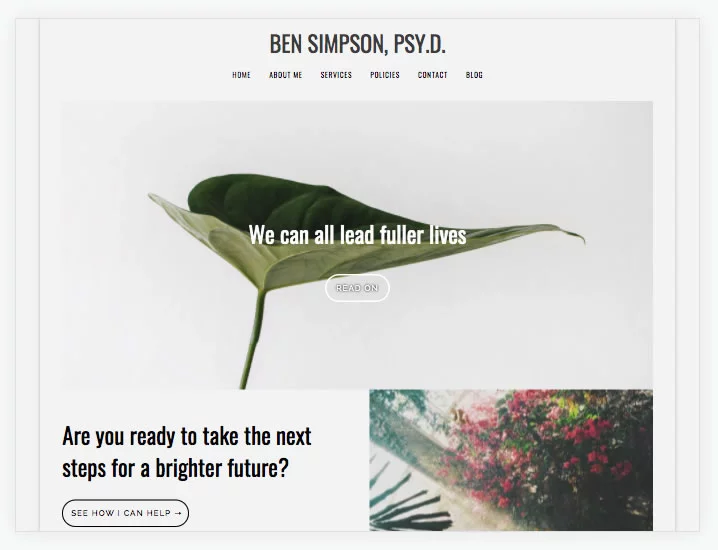 ben therapist website builder